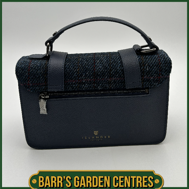 Islander Medium Satchel with Harris Tweed Navy Over Check