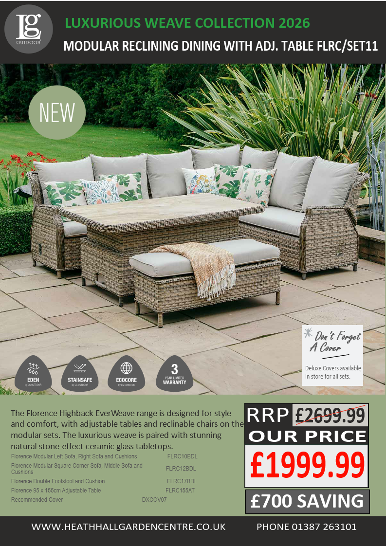 Florence Large Reclining Modular with Adjustable Table -Set 11