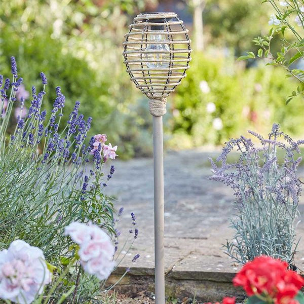 Smart Solar Lumina Faux Rattan Stake Light, Natural Or Grey