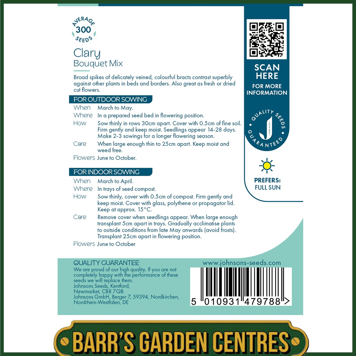 Johnsons - Clary Bouquet Mix - 300 Seeds