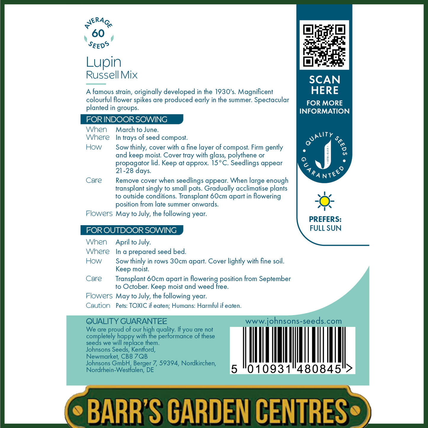 Johnsons - Lupin Russell Mix - 60 Seeds