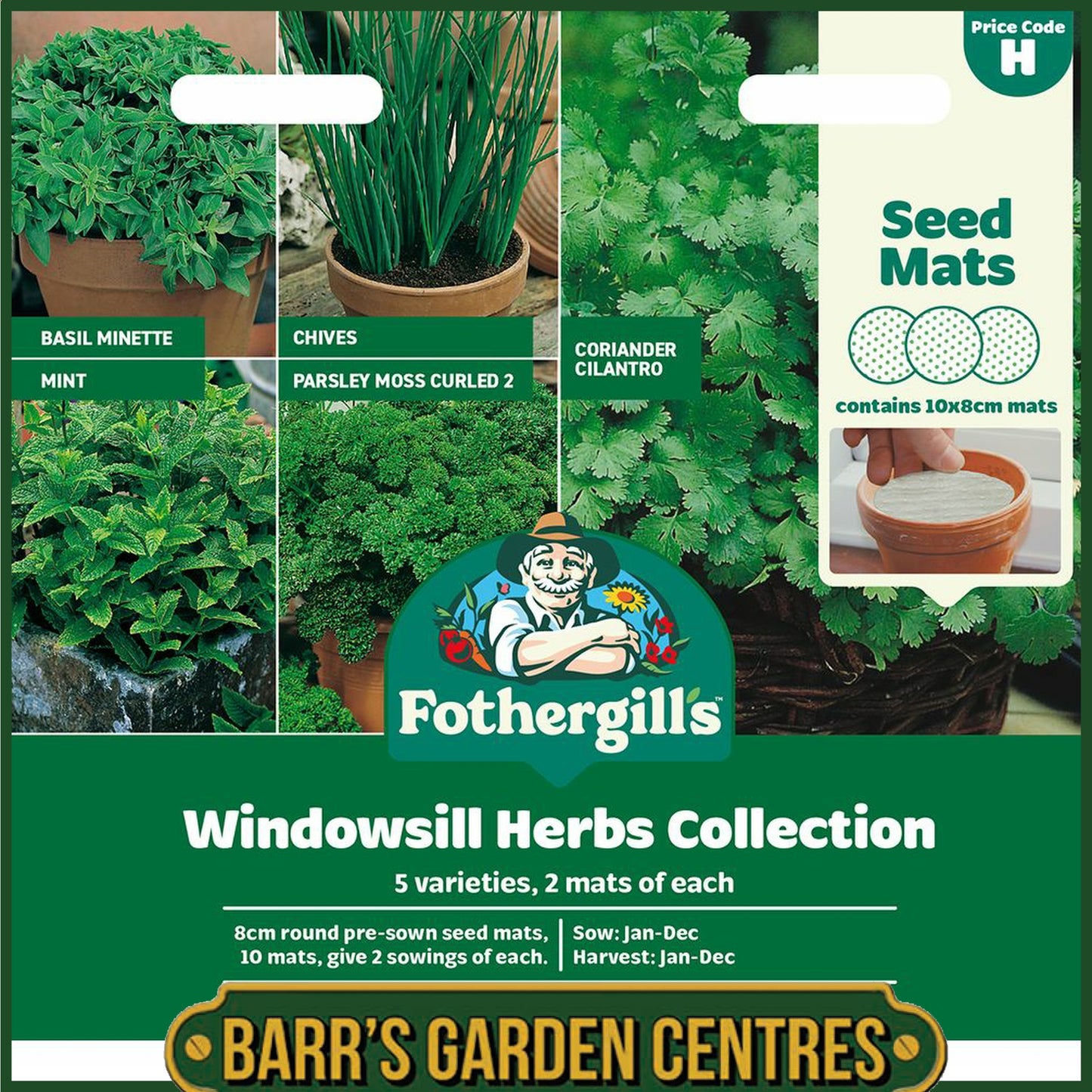 Mr Fothergills Windowsill Herb Mat Seed Collection