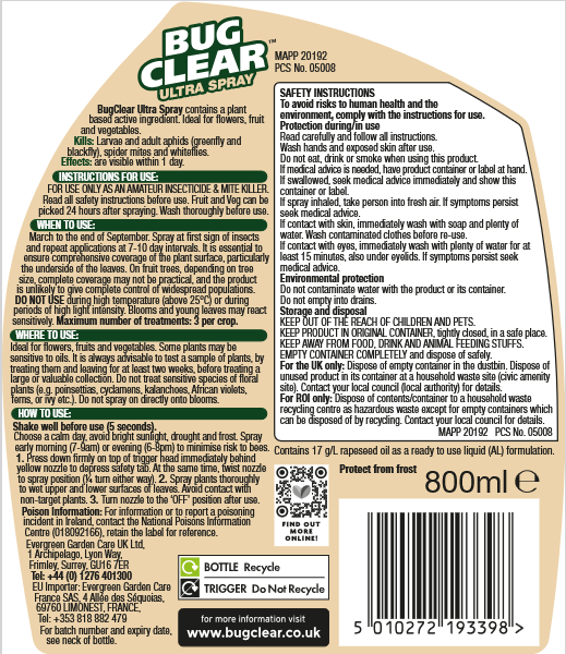 BugClear™ Ultra Spray 800ml
