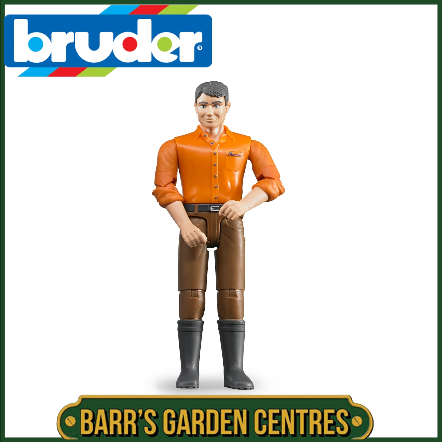 BRUDER Man with Light Skin/Brown Jeans