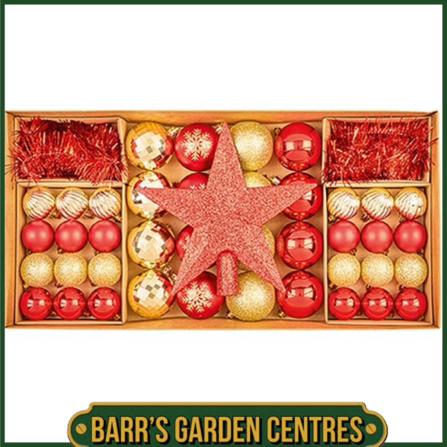 Premier 54 piece Shatterproof Multipack Baubles, Star and Decoration Set