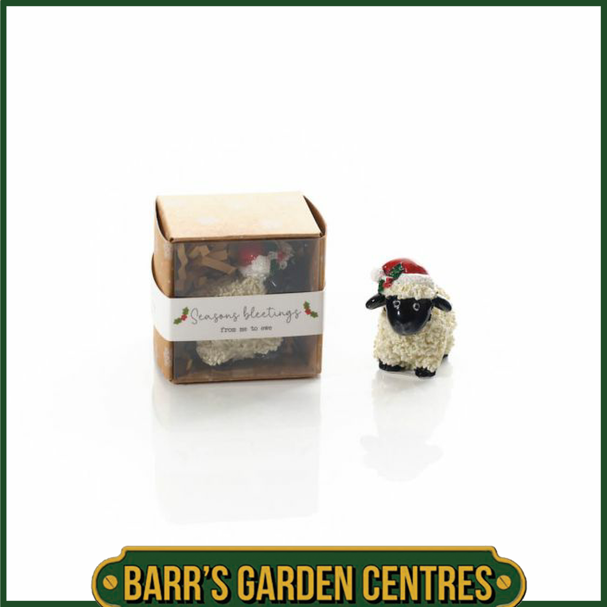 Christmas Tiny World Resin Sheep Keepsake Ornament with Gift Box