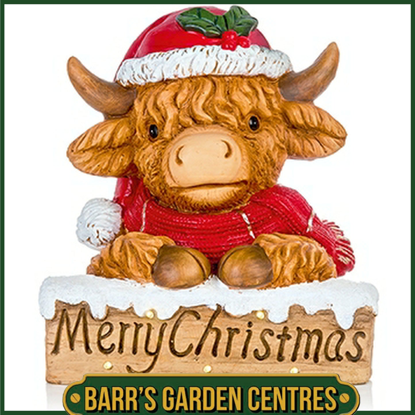 Premier 31cm Battery Operated Lit Highland Cow with Welcome Sign