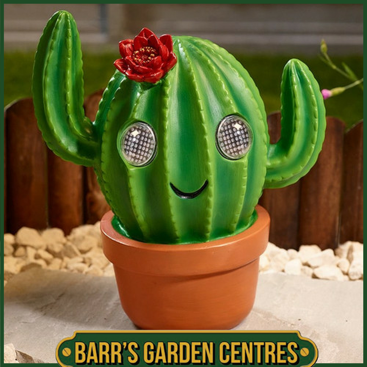 Smart Solar Blinkin' Cactus Solar Powered Garden Ornament