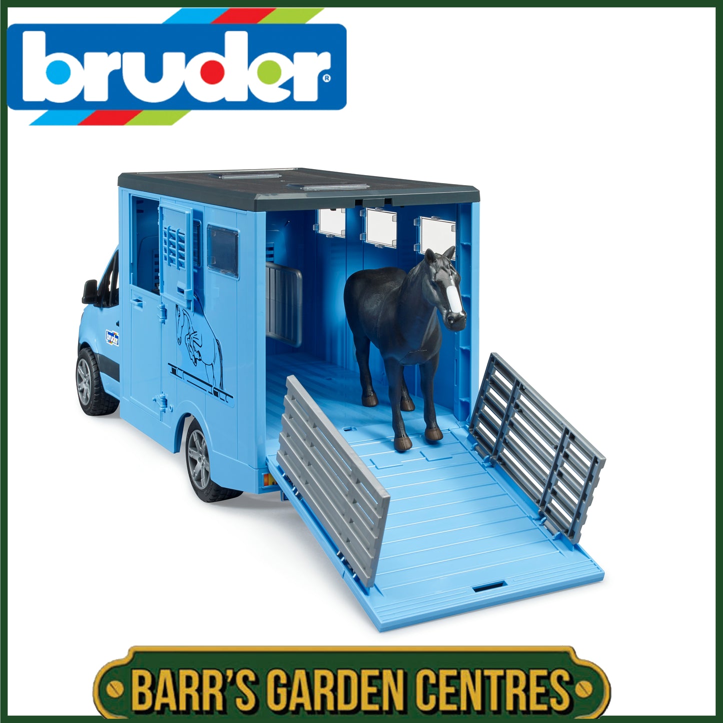 BRUDER MB Sprinter Animal Transporter & 1 Horse