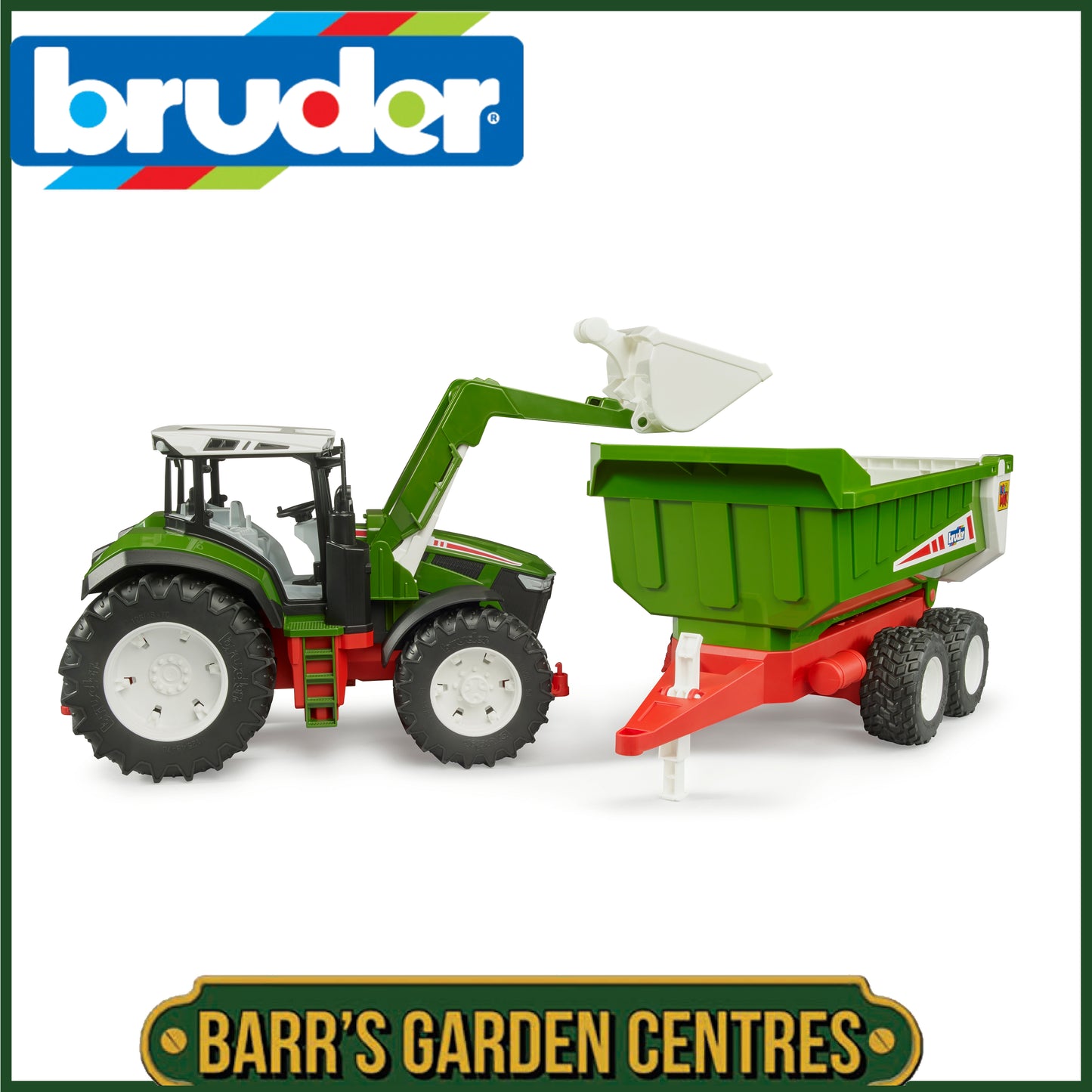 BRUDER Roadmax Tractor With Front Loader And Rear Tipper