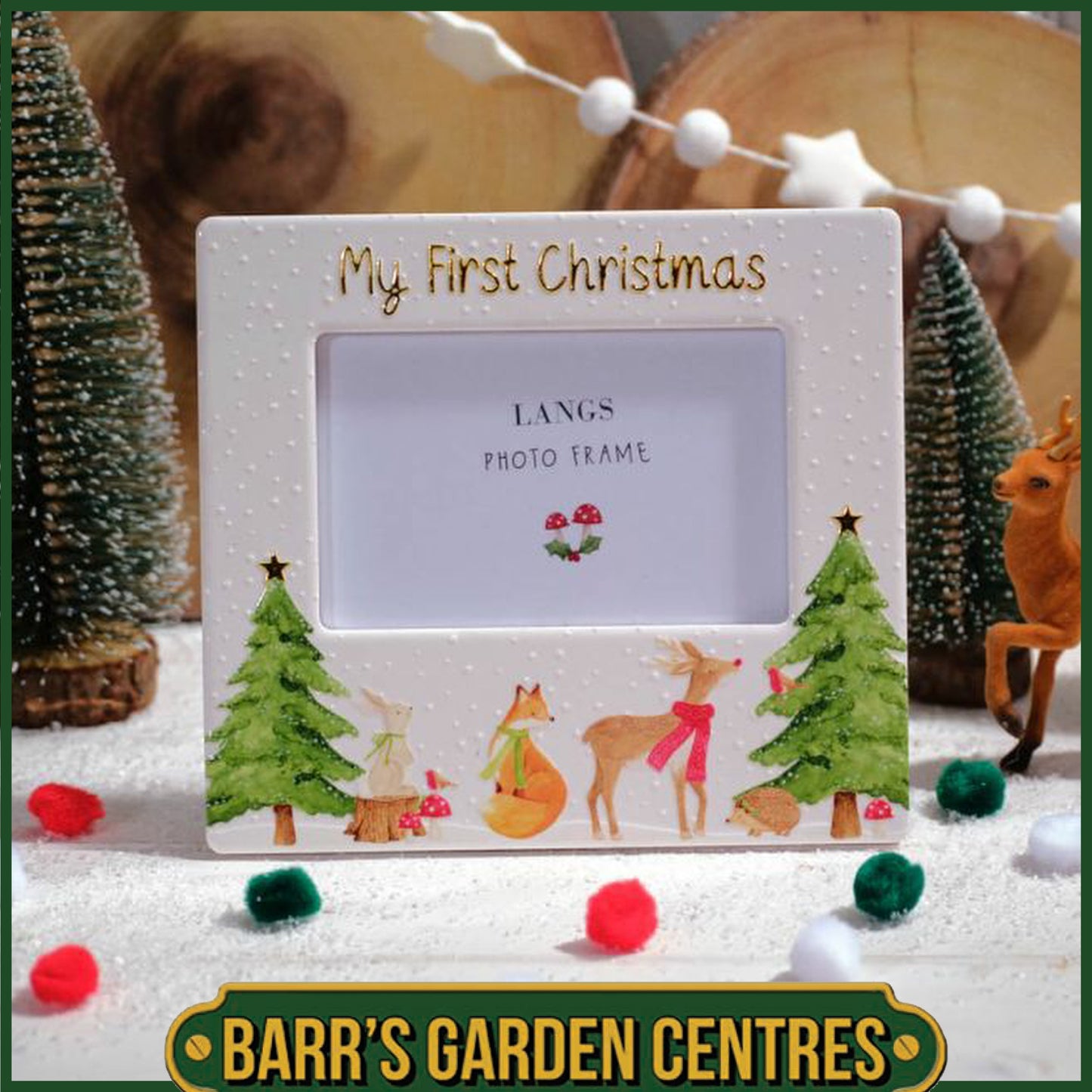 Children’s Winter Wonderland Raised Design, My First Christmas Ceramic Photo Frame