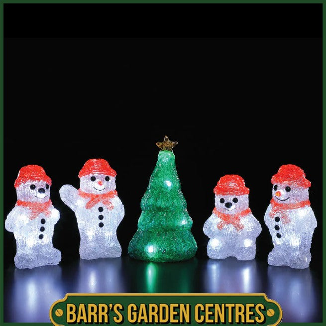 NOMA 4 Acrylic Snowmen & Tree String Lights