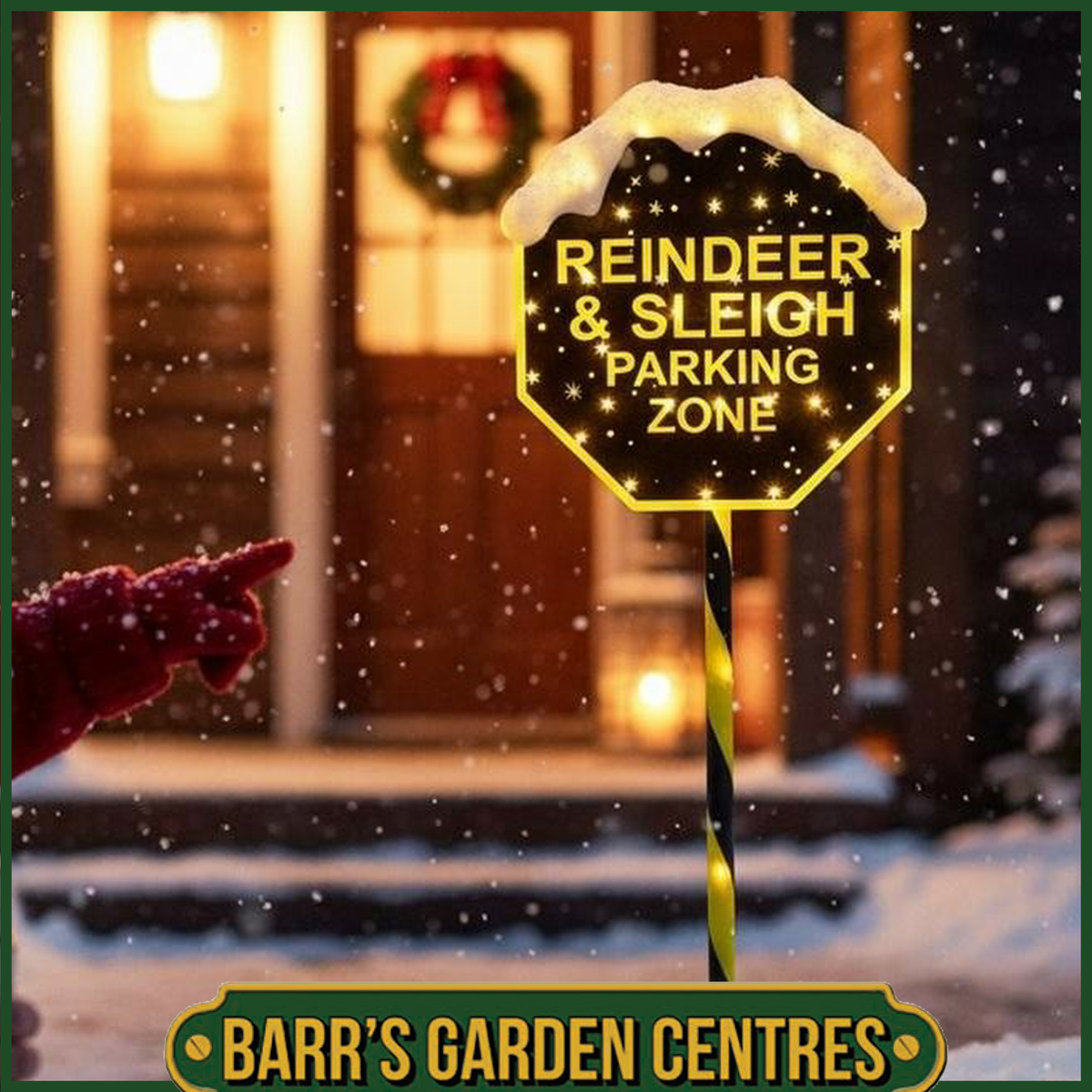 Noma Reindeer & Sleigh Parking Zone Illuminated Stake