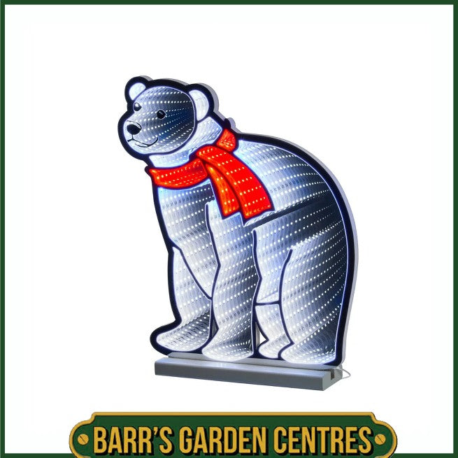 Three Kings Polar Bear with Red Scarf Christmas Infinity Mirror Light