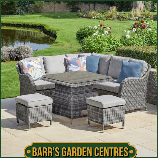 Monte Carlo Stone Compact Dining Set with Adjustable Table. Set 9