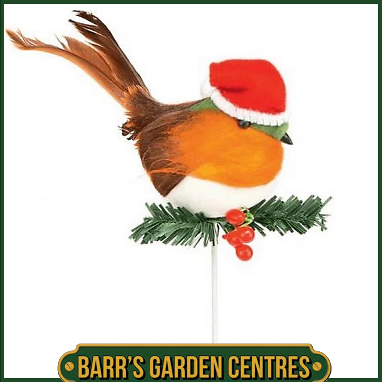 Premier 10cm Robin With Santa Hat Pick
