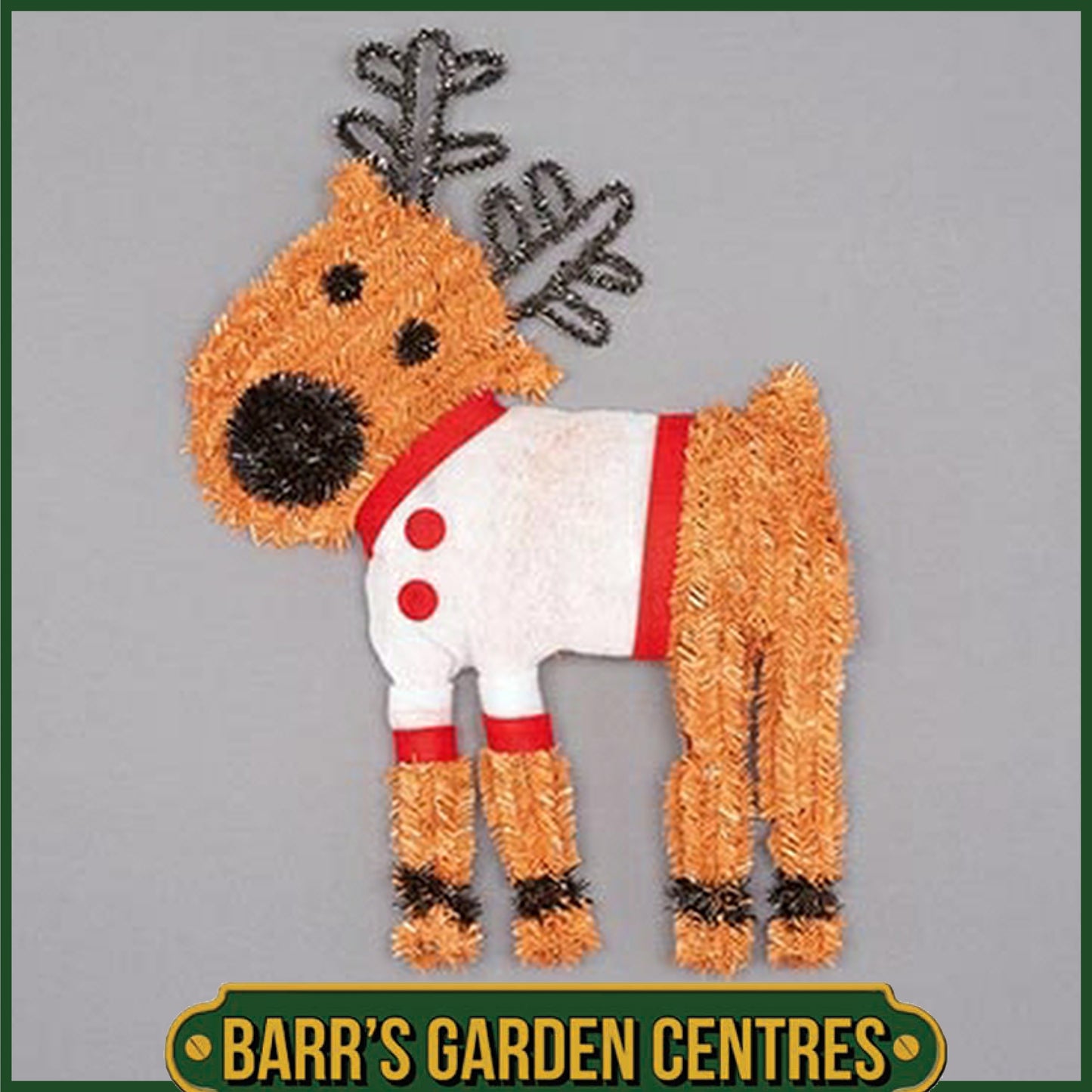 Premier 60cm Tinsel Reindeer Wall Plaque