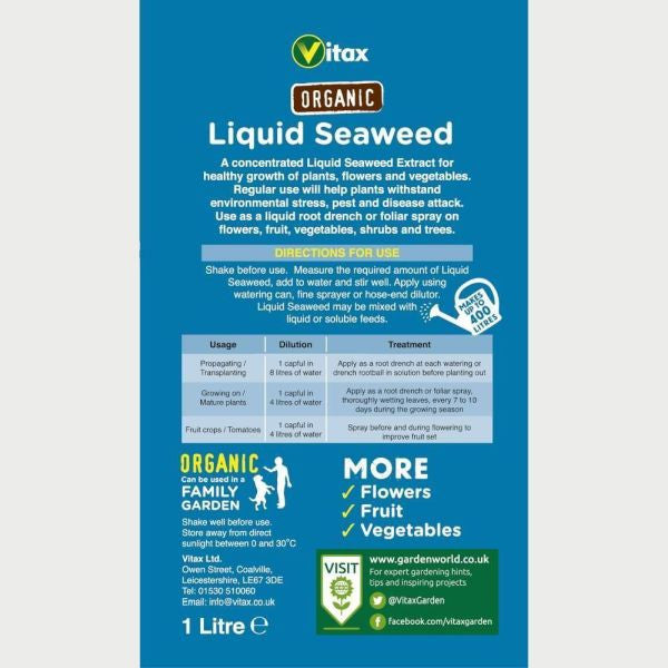 Vitax Organic Liquid Seaweed 1Litre - 2Litre