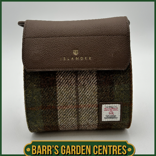 Islander The Eilidh Leather Crossbody Bag with Chestnut Tartan Harris Tweed