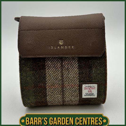 Islander The Eilidh Leather Crossbody Bag with Chestnut Tartan Harris Tweed
