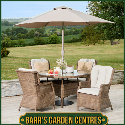 Montpellier 4 Seater Dining Set with 2.5m Parsol