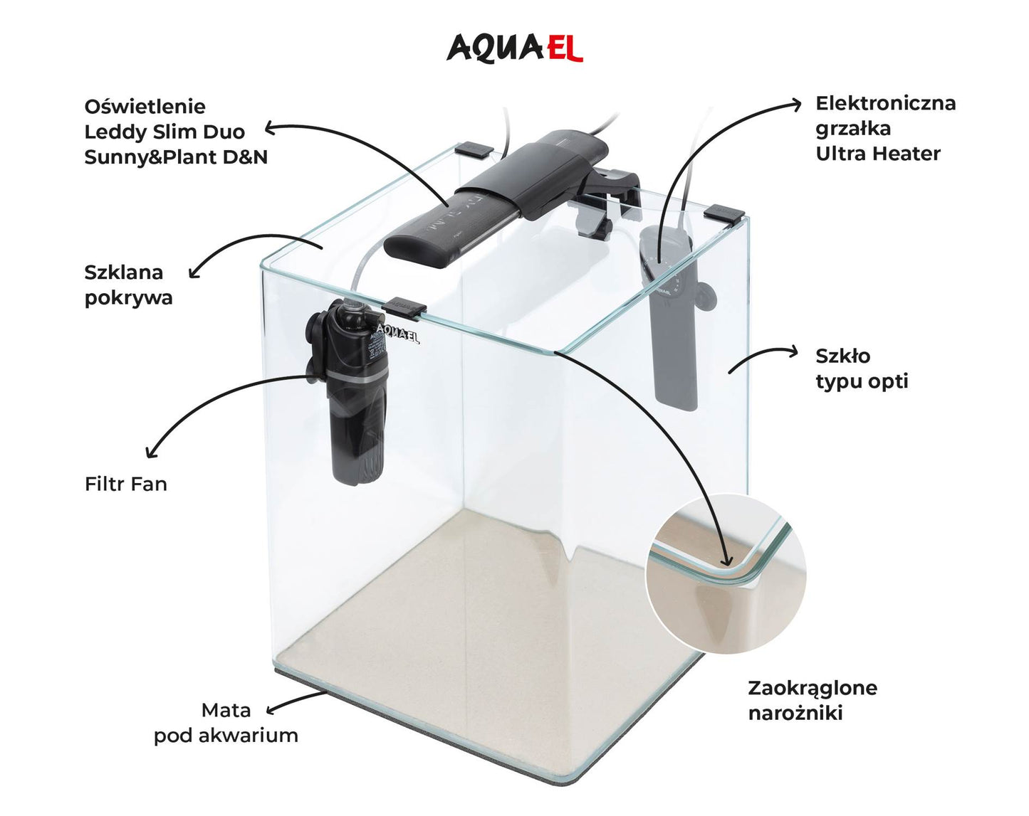 Aquael Opti-Bent 30 & 70 Aquarium - White