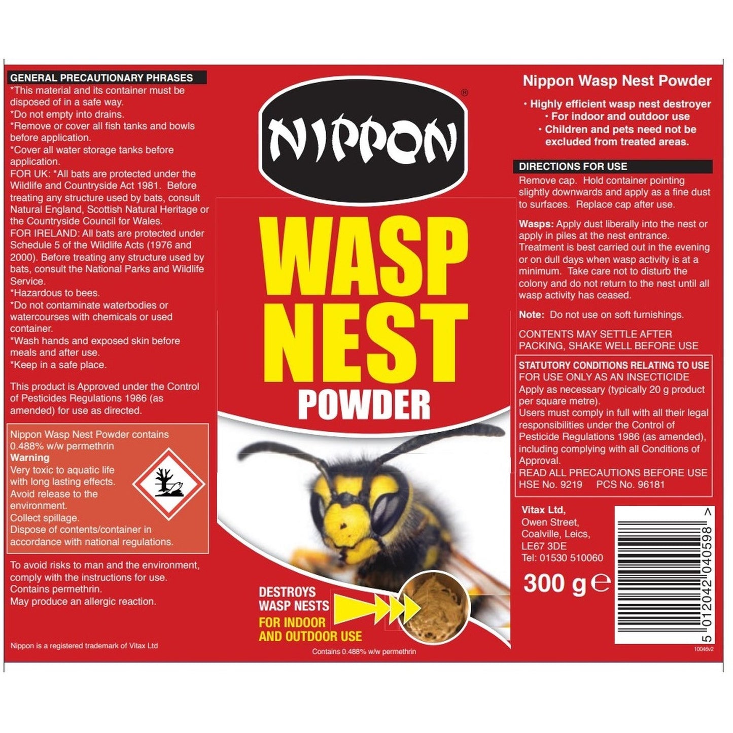 Vitax Nippon Wasp Nest Powder 300g