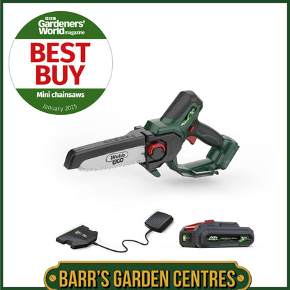 Webb Eco WEV20PSB2 20V 15cm (6″) Cordless Pruning Saw Trimmer (2Ah Battery & Charger included)