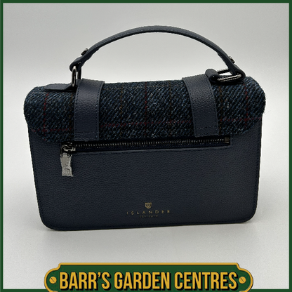 Islander Medium Satchel with Harris Tweed Navy Over Check