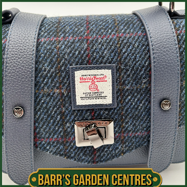 Islander Medium Satchel with Harris Tweed Navy Over Check