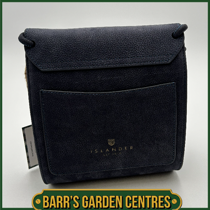 Islander The Eilidh Leather Crossbody Bag with Navy Over-Check Harris Tweed
