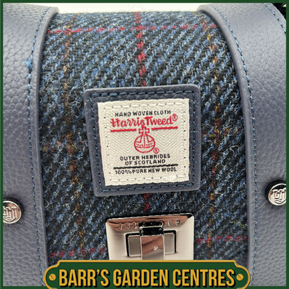 Islander Mini Satchel Bag with Harris Tweed Blue Navy Over Check