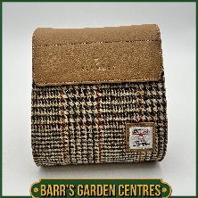 Islander The Eilidh Leather Crossbody Bag with Beige Dogtooth Harris Tweed