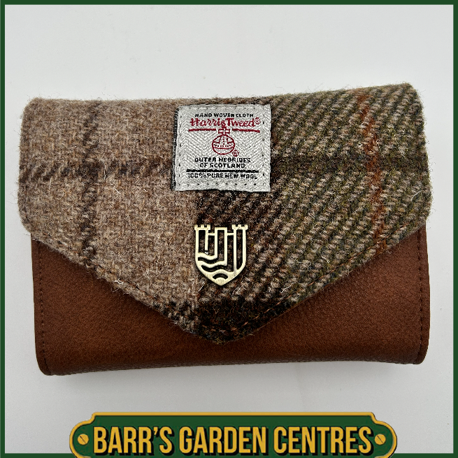 Islander Small Clasp Purse with Harris Tweed Chestnut Tartan