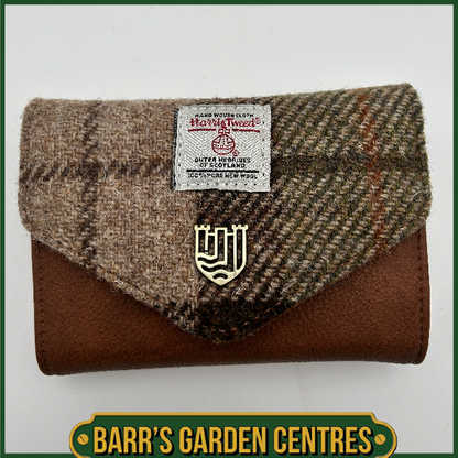 Islander Small Clasp Purse with Harris Tweed Chestnut Tartan