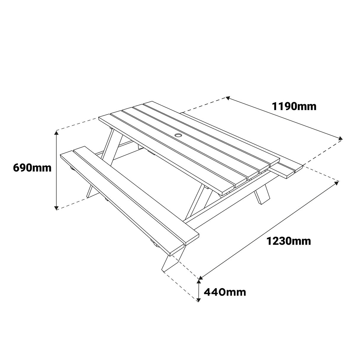 Appleton 4 Seater Picnic Bench