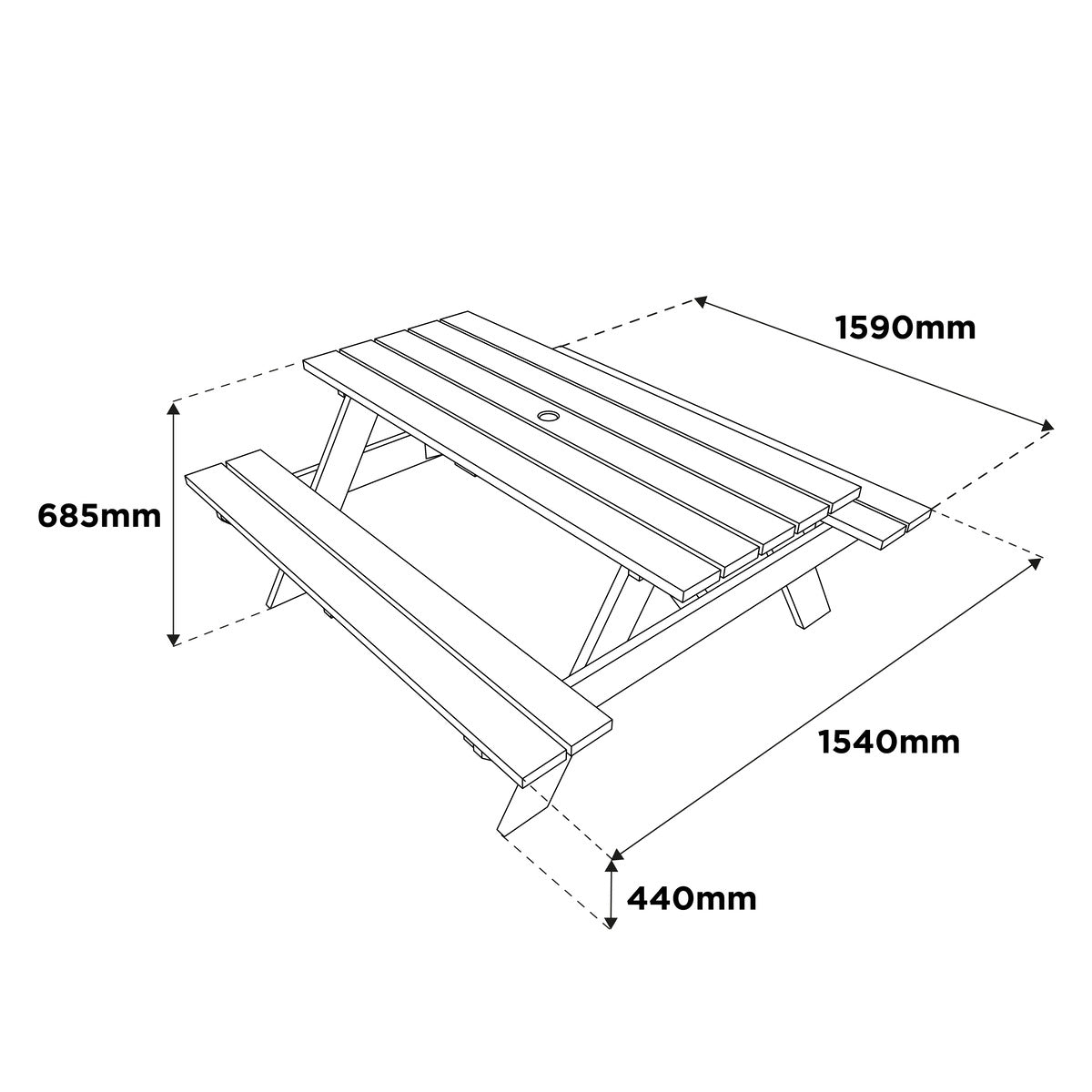 Appleton 6 Seater Picnic Bench