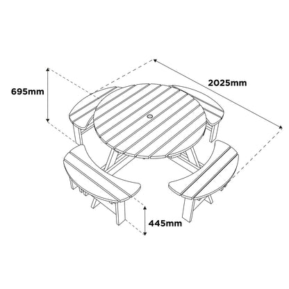 Appleton Round Picnic Bench