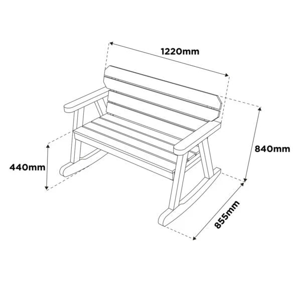 Hampton 2 Seater Rocker Bench