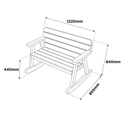 Hampton 2 Seater Rocker Bench