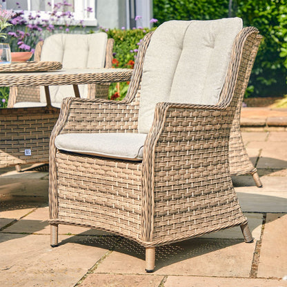 Florence 8 Seat Oval Dining Set with Lazy Susan 3m Deluxe Crank and Tilt Parasol  -Set 4