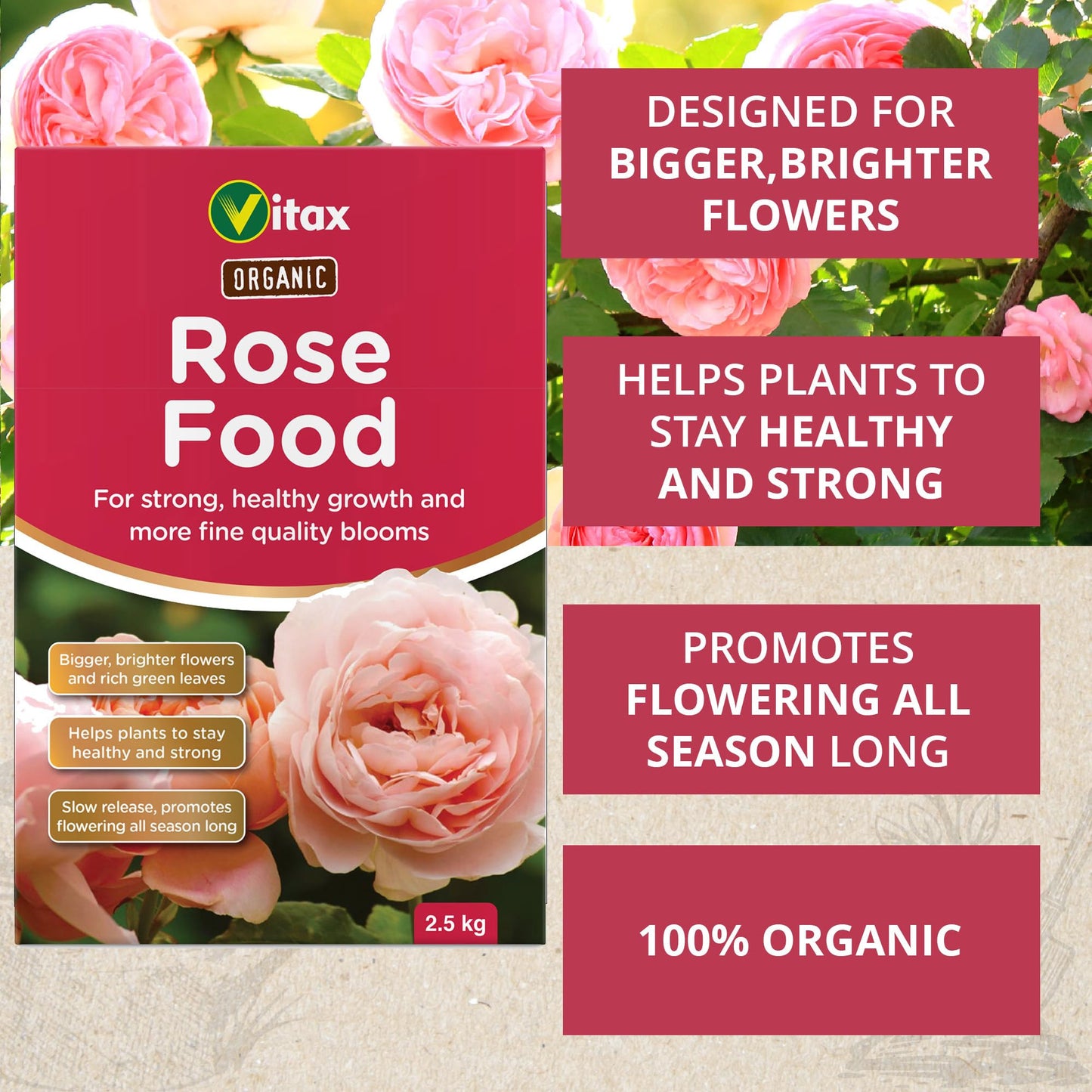 Vitax Organic Rose Food 2.5kg