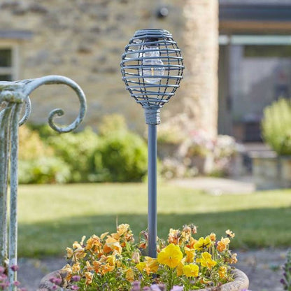 Smart Solar Lumina Faux Rattan Stake Light, Natural Or Grey