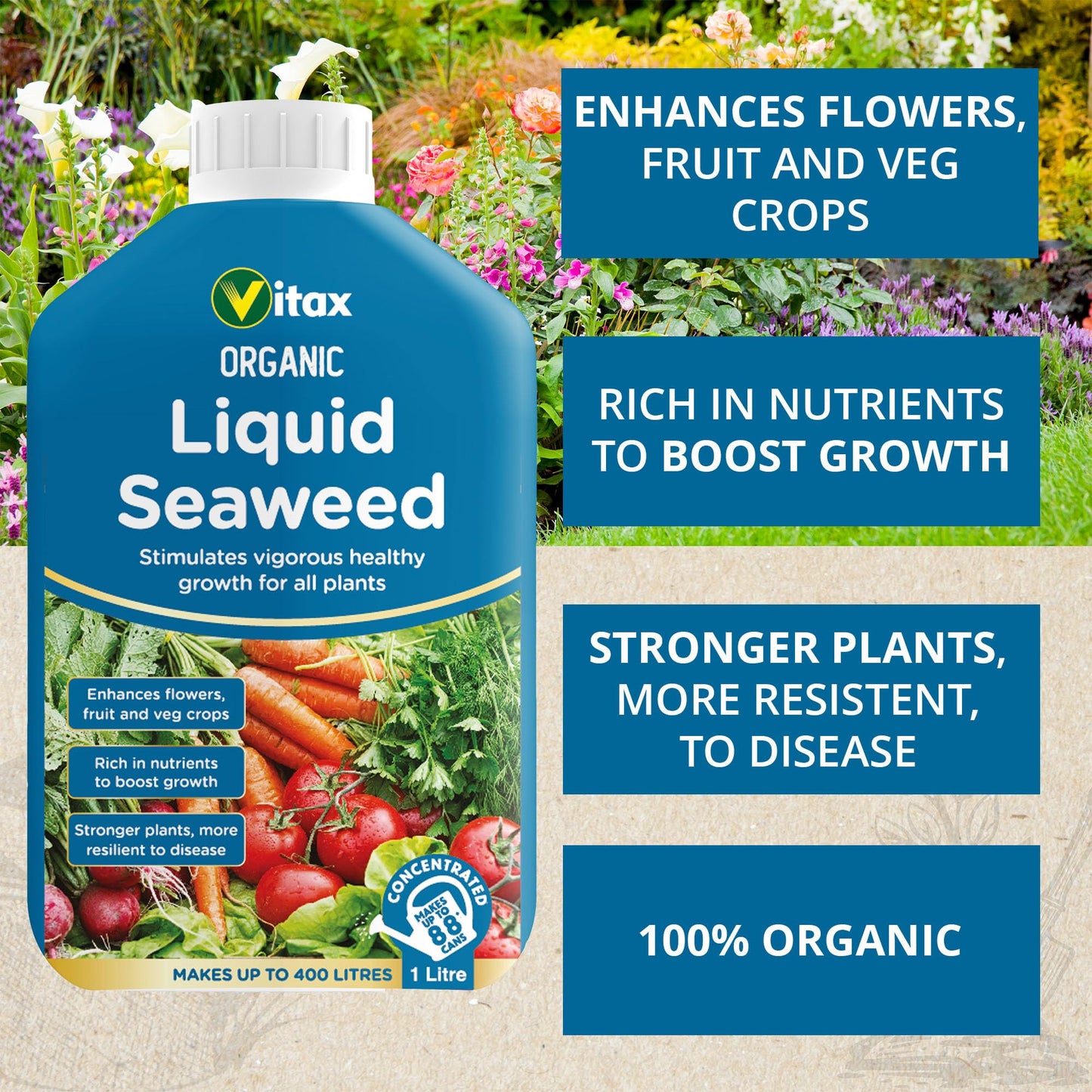 Vitax Organic Liquid Seaweed 1Litre - 2Litre