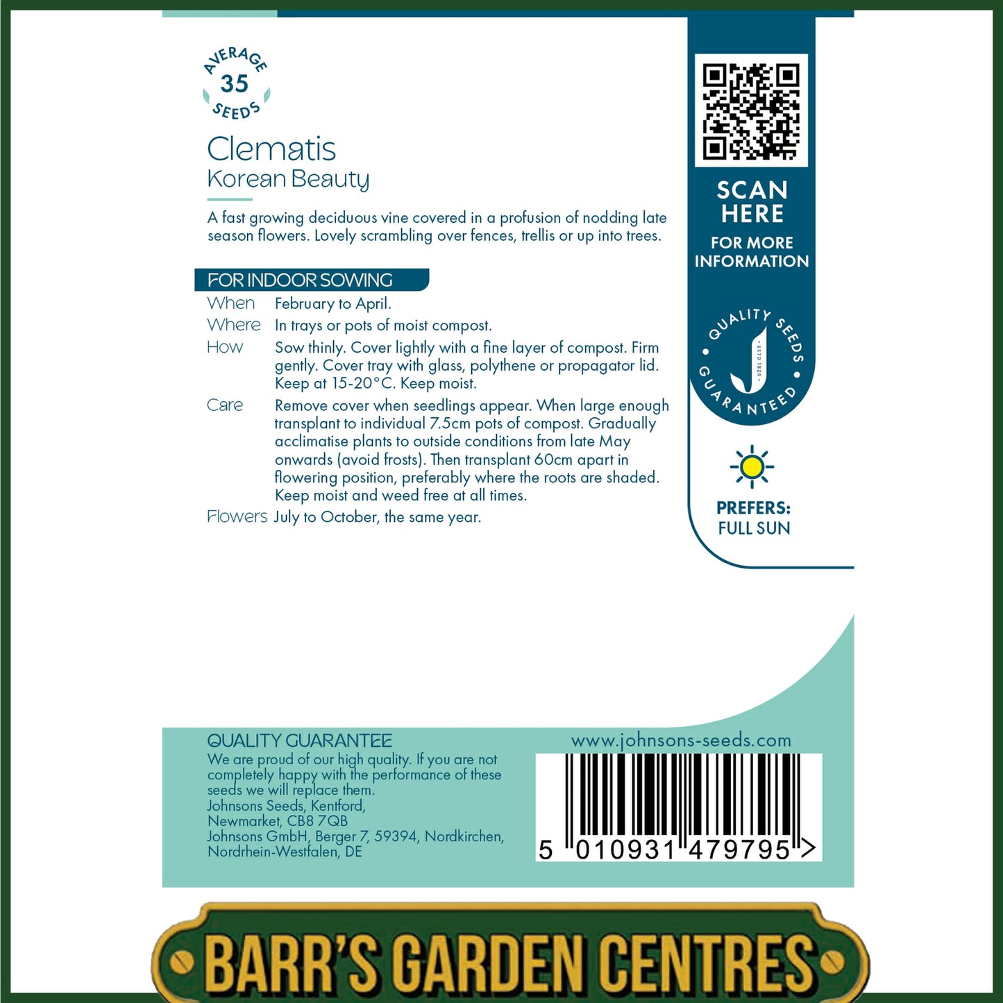 Johnsons - Clematis Chiisanensis Korean Beauty - 35 Seeds