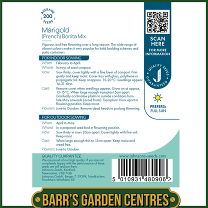 Johnsons - Marigold (French) Bonita Mix - 200 Seeds