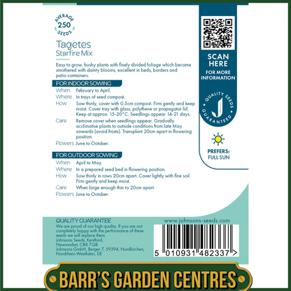 Johnsons - Tagetes Starfire Mix - 250 Seeds