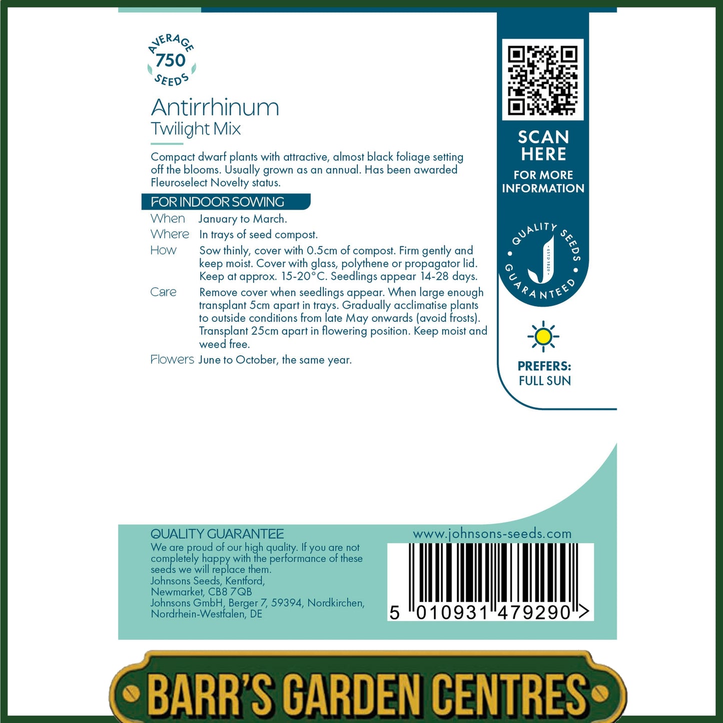 Johnsons - Antirrhinum Twilight Mix - 750 Seeds