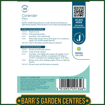 Johnsons - Herb - Coriander Filtro - 150 Seeds