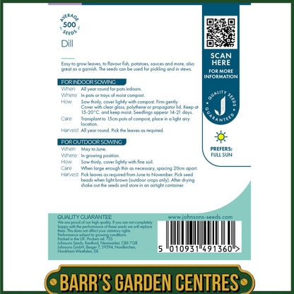 Johnsons - Herb - Dill - 500 Seeds